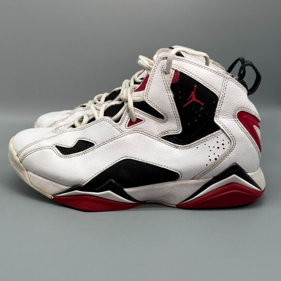 Jordan True Flight Men's 10 White Leather Basketball Sneakers Lace-Up Ankle - Picture 4 of 10